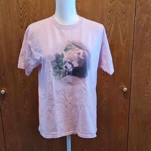 Gildan Light Pink Tee with Animal Design, Soft, Cute, Good Used Condition